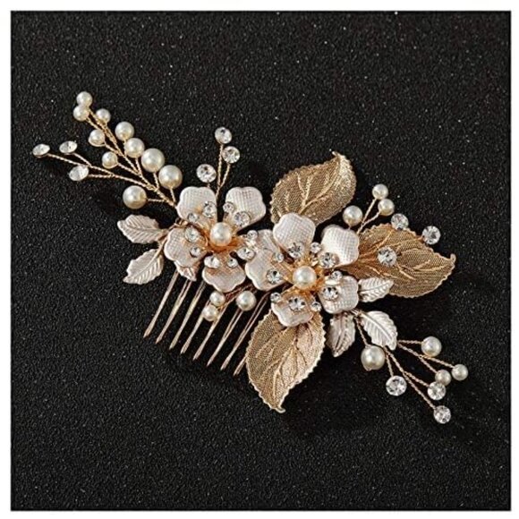 Accessories - Gold Wedding Hair Comb-Handmade Bridal Hair Clip Wedding Hair Accessories for Wo
